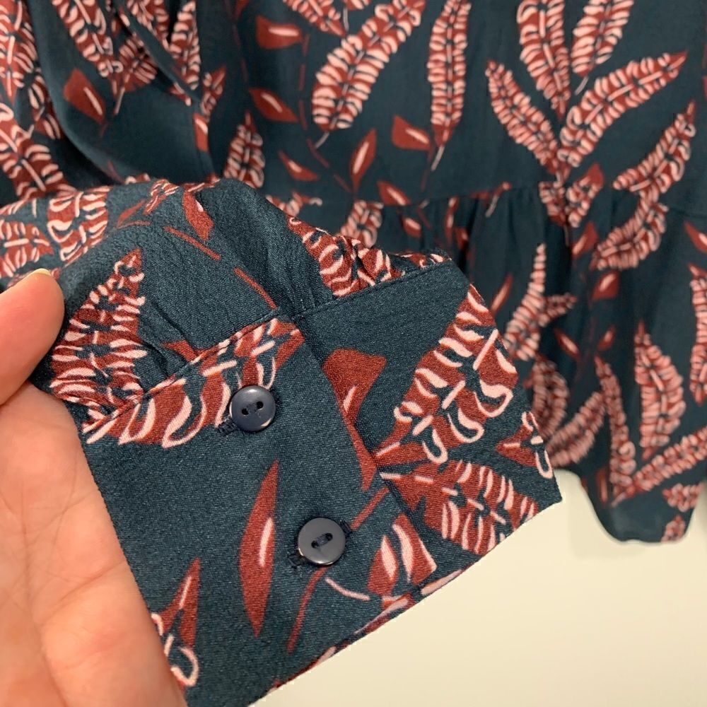 See U Soon Navy/Red Pattern Blouse S NWT - Picture 5 of 9